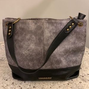 Montana West Ladies Charcoal Grey and black mid size hobo purse. Great condition